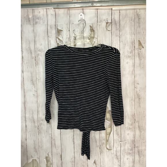 Code X Mode Women's Black & White Stripe Long Sleeve Shirt Size Medium - Picture 1 of 6